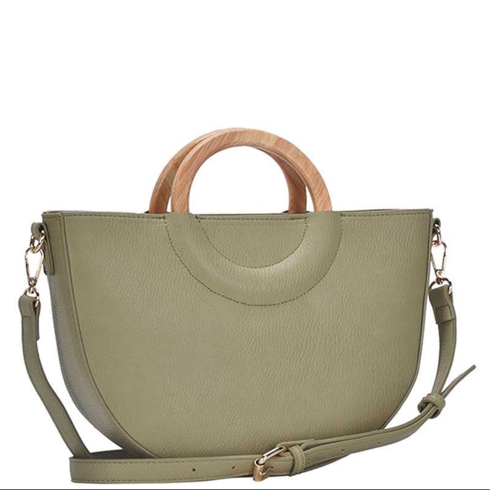Stylish Semi Circle Modern Satchel w/long strap